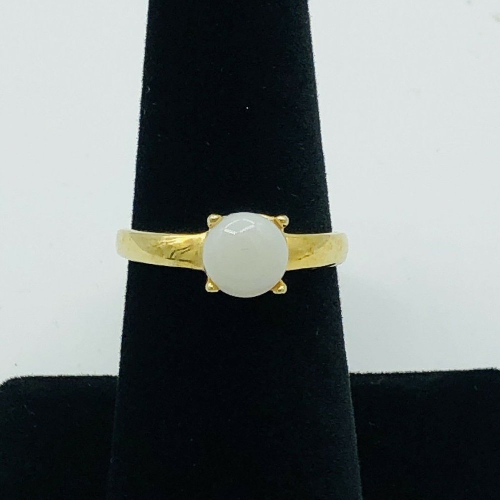 Macy's 18K Gold over Sterling Silver Opal Ring Siz